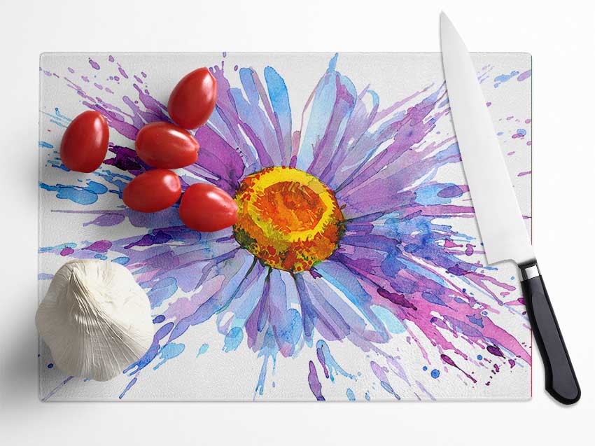 Daisy Splash Glass Chopping Board