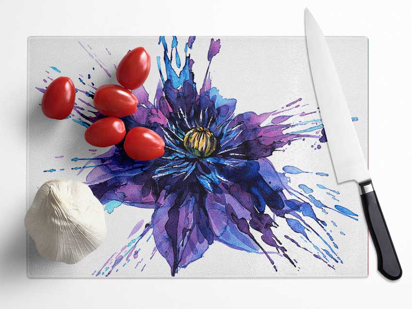 Water Lily Splash Glass Chopping Board