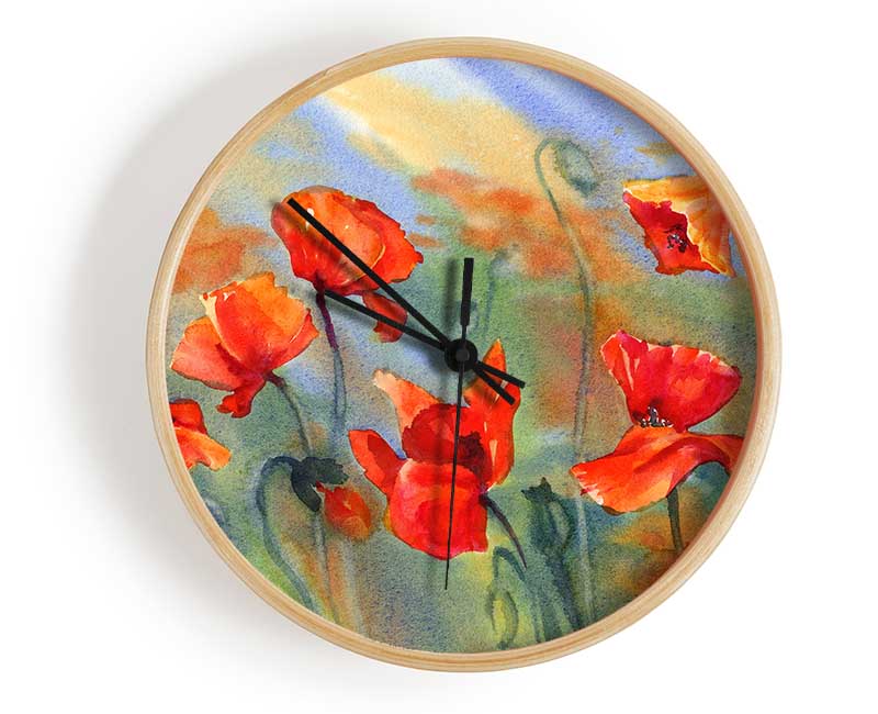 Poppy Abstract Clock - Wallart-Direct UK