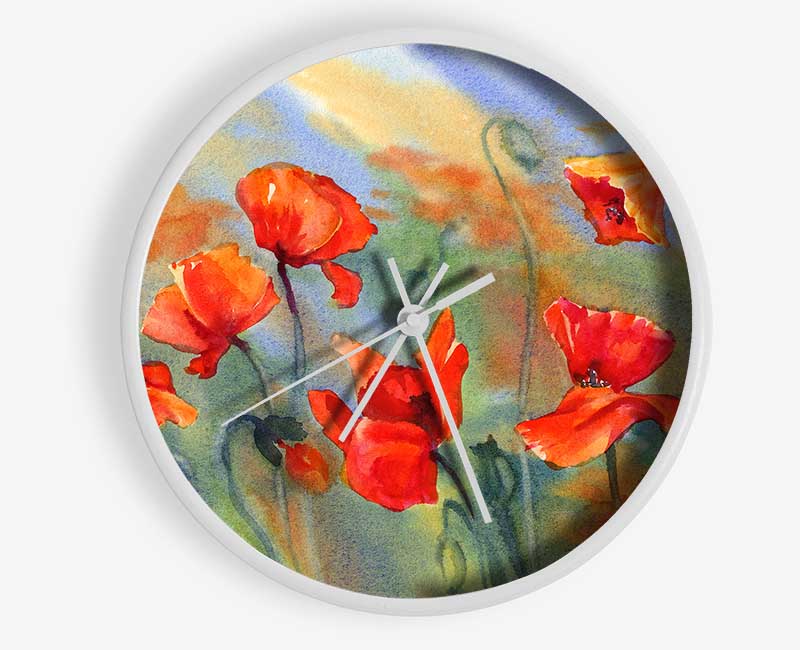 Poppy Abstract Clock - Wallart-Direct UK