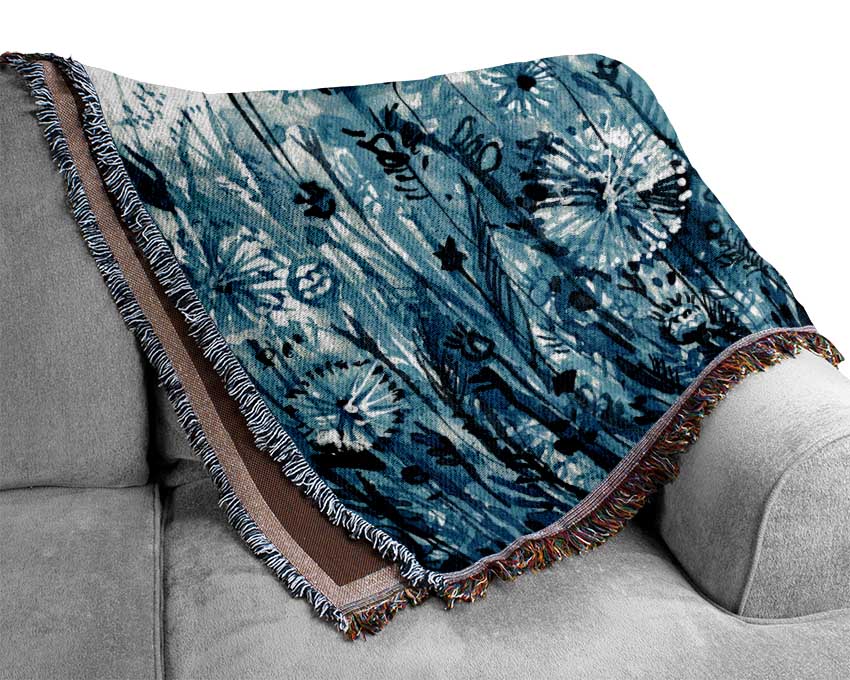 Garden Blues Woven Blanket