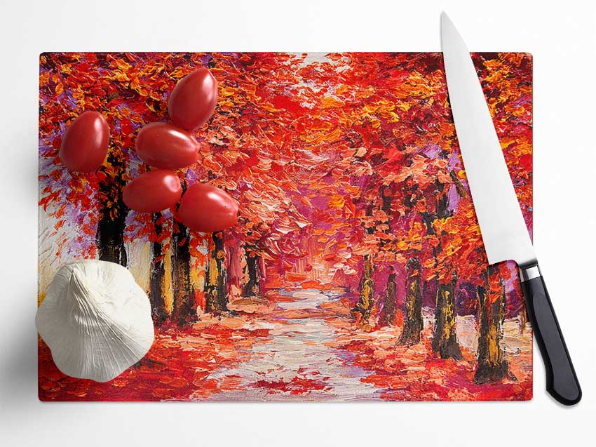 Red Delight Glass Chopping Board