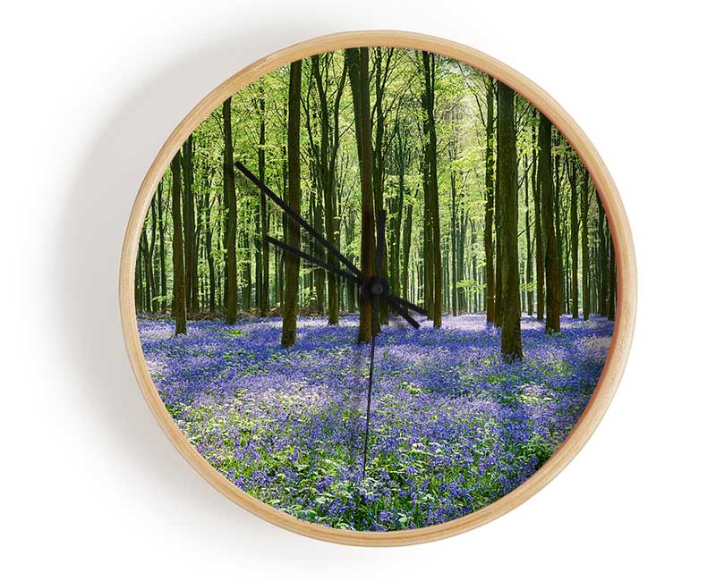 Mystical Bluebell Woodland Clock - Wallart-Direct UK