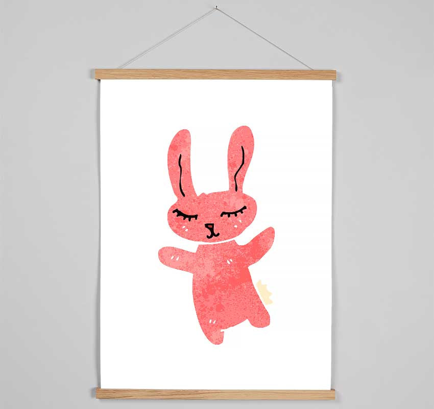 Pink Bunny Hug Hanging Poster - Wallart-Direct UK