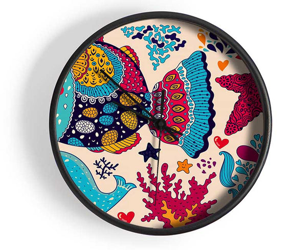 Happy Fish Clock - Wallart-Direct UK