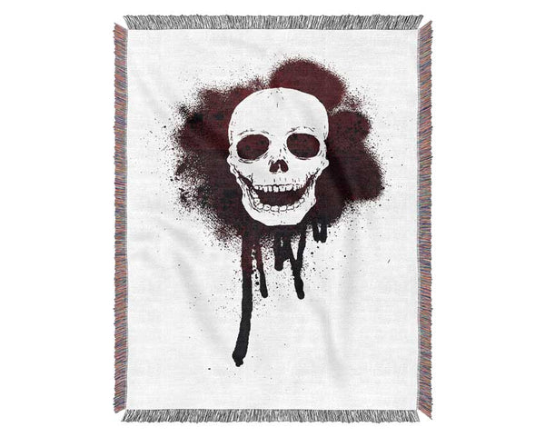 Spray Paint Skull Woven Blanket