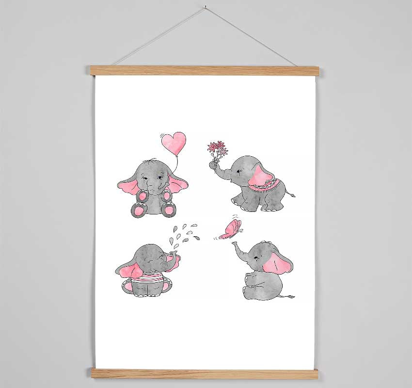 Elephant Fun Hanging Poster - Wallart-Direct UK