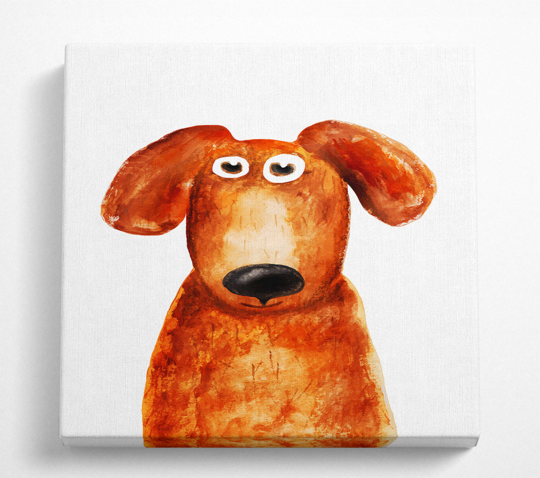 A Square Canvas Print Showing Dog Love 1 Square Wall Art