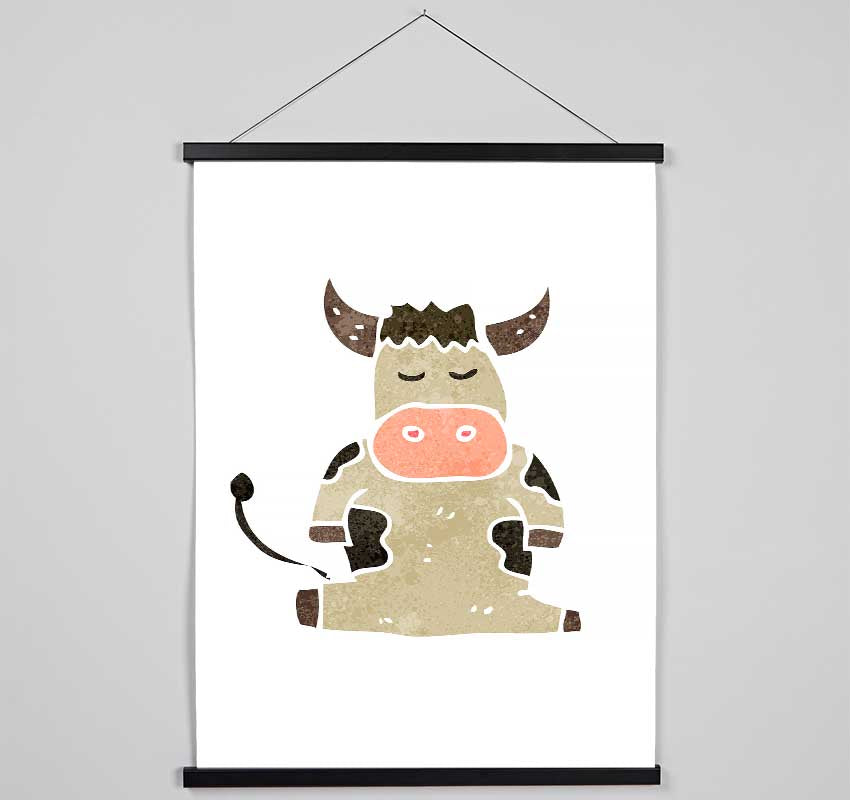 Sitting Cow Hanging Poster - Wallart-Direct UK