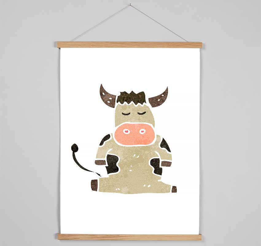 Sitting Cow Hanging Poster - Wallart-Direct UK