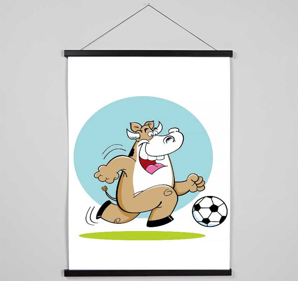 Football Bull Fun Hanging Poster - Wallart-Direct UK