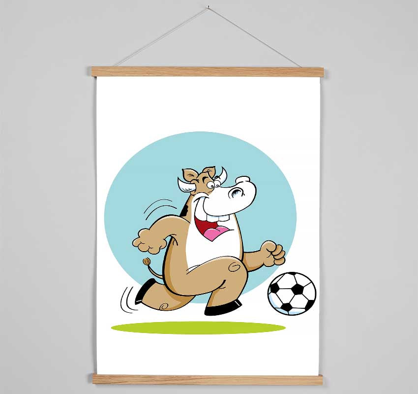 Football Bull Fun Hanging Poster - Wallart-Direct UK