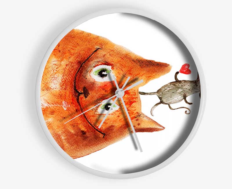 Cat And Mouse Love Clock - Wallart-Direct UK