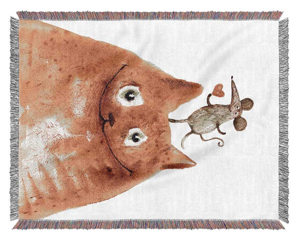 Cat And Mouse Love Woven Blanket