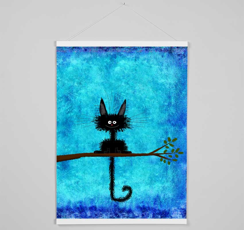 Happy Black Cat Hanging Poster - Wallart-Direct UK