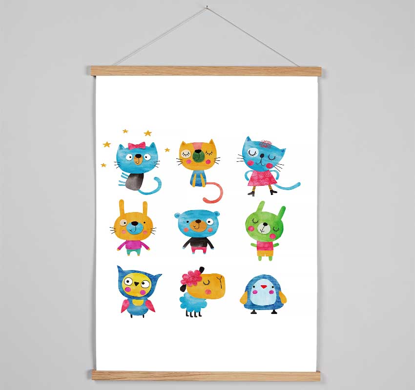 Funny Animals Hanging Poster - Wallart-Direct UK