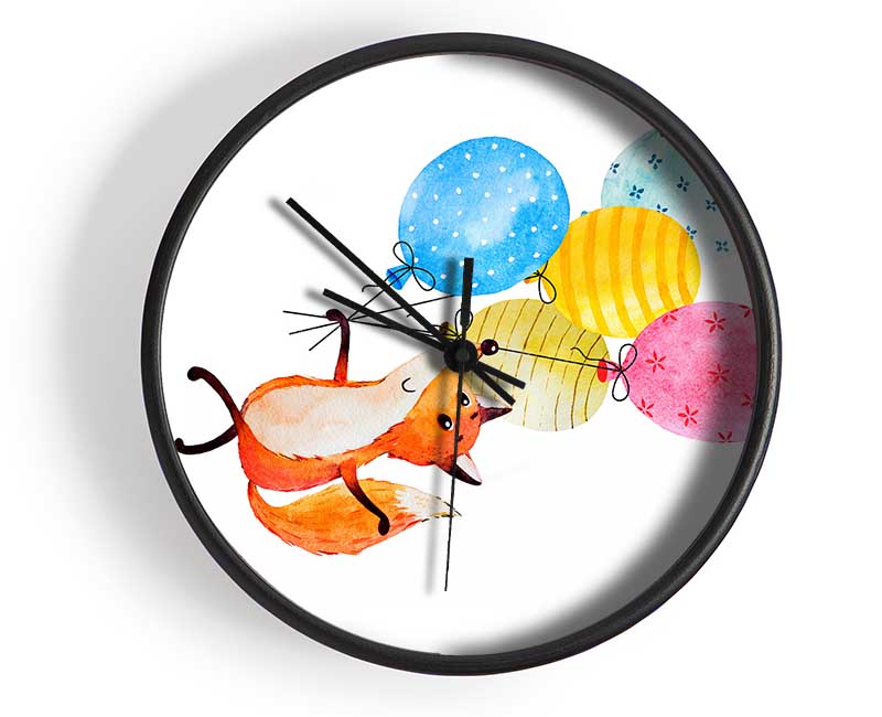 Fox Balloons Clock - Wallart-Direct UK