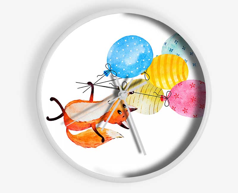 Fox Balloons Clock - Wallart-Direct UK