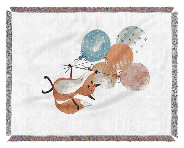 Fox Balloons Woven Blanket