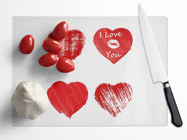 I Love You 1 Glass Chopping Board