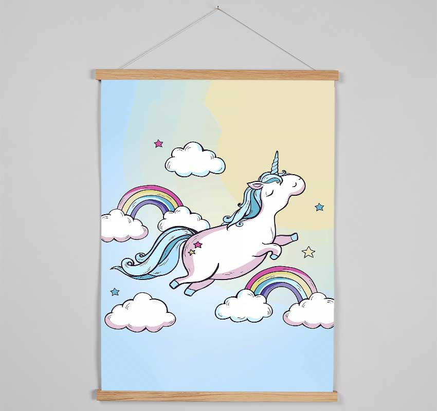 Flying Unicorn Rainbows Hanging Poster - Wallart-Direct UK