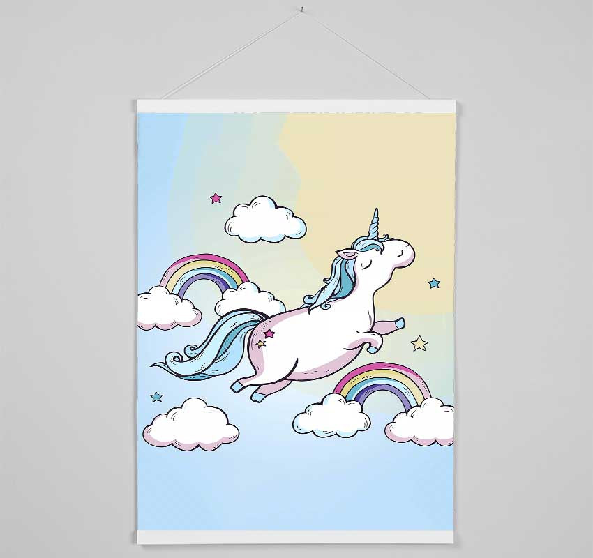 Flying Unicorn Rainbows Hanging Poster - Wallart-Direct UK