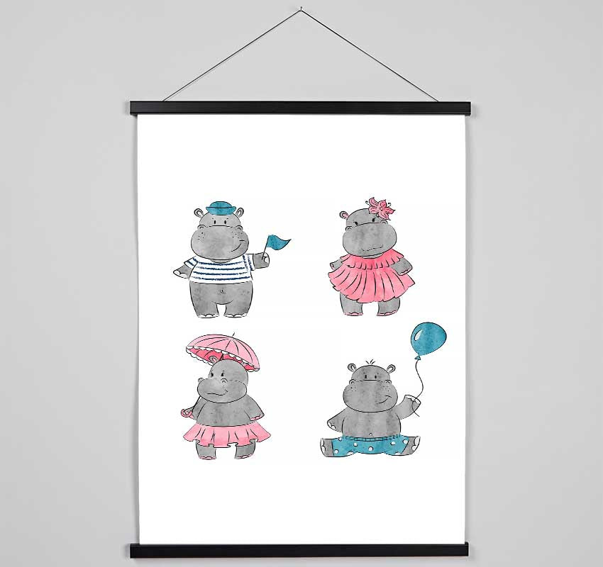 Hippo Love Hanging Poster - Wallart-Direct UK