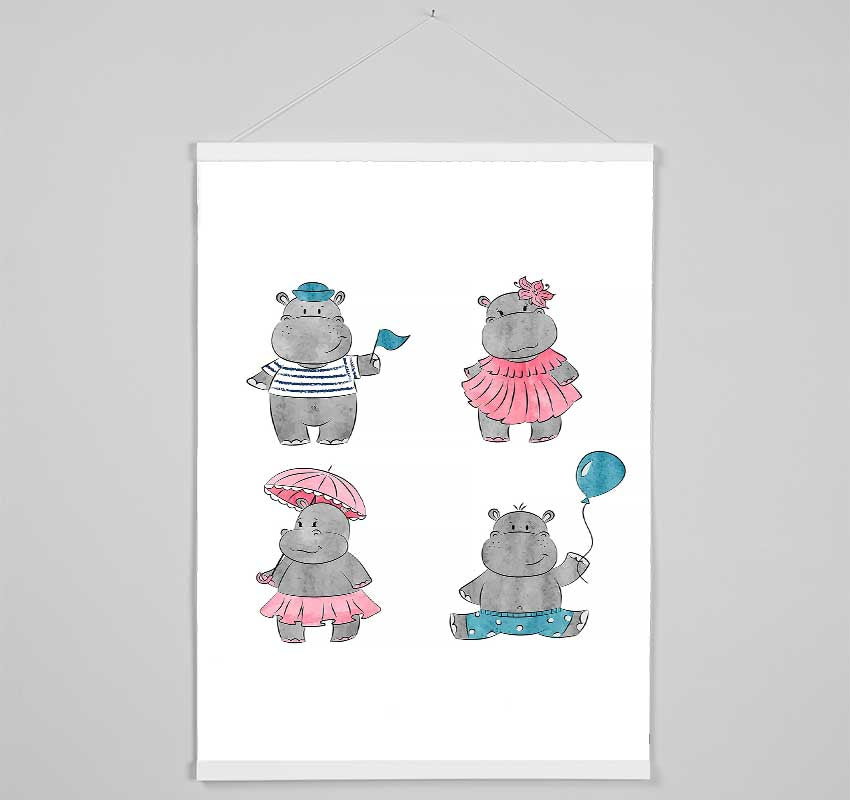 Hippo Love Hanging Poster - Wallart-Direct UK