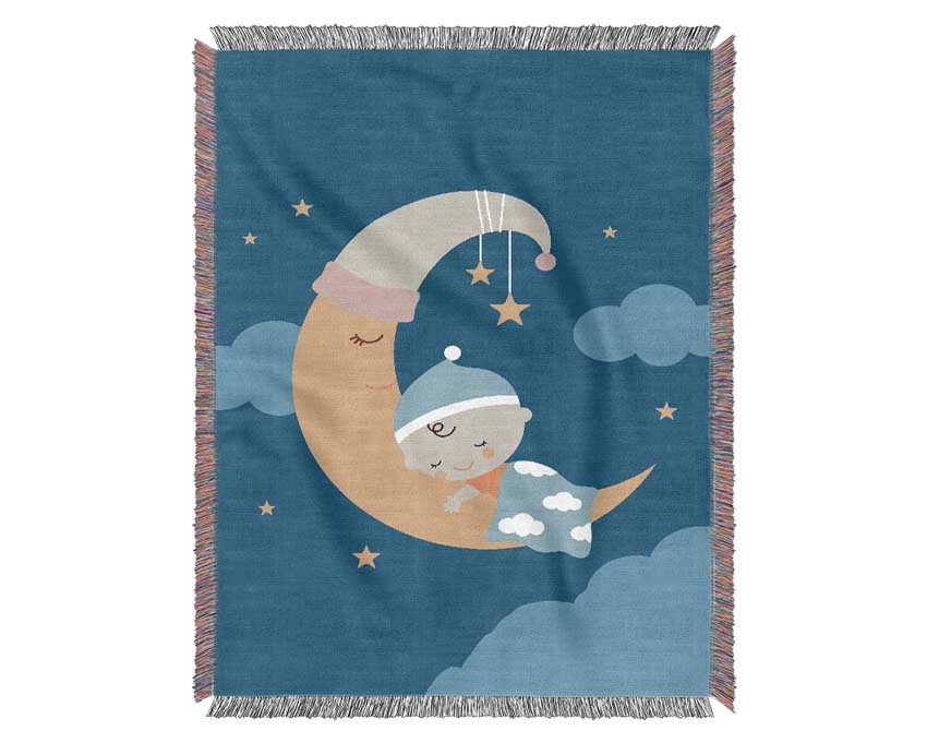 Snuggled To The Moon Woven Blanket