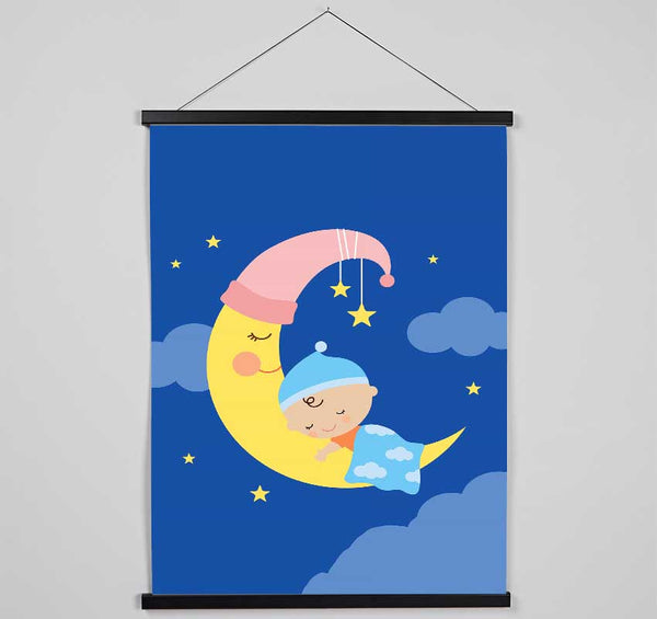 Snuggled To The Moon Hanging Poster - Wallart-Direct UK