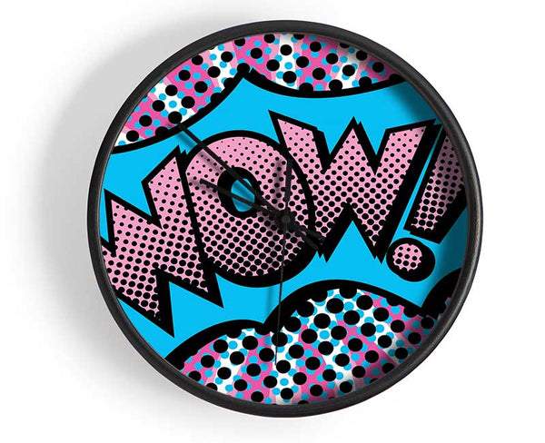 Pink Wow Clock - Wallart-Direct UK