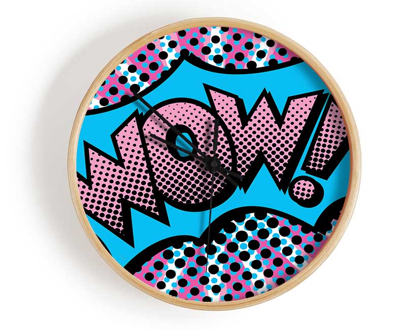 Pink Wow Clock - Wallart-Direct UK