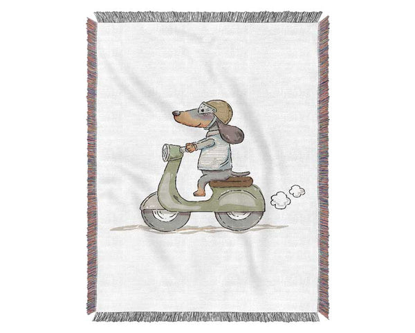 Scooter Dog Woven Blanket