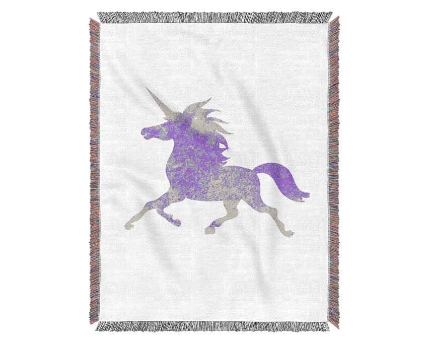 Purple Unicorn Woven Blanket