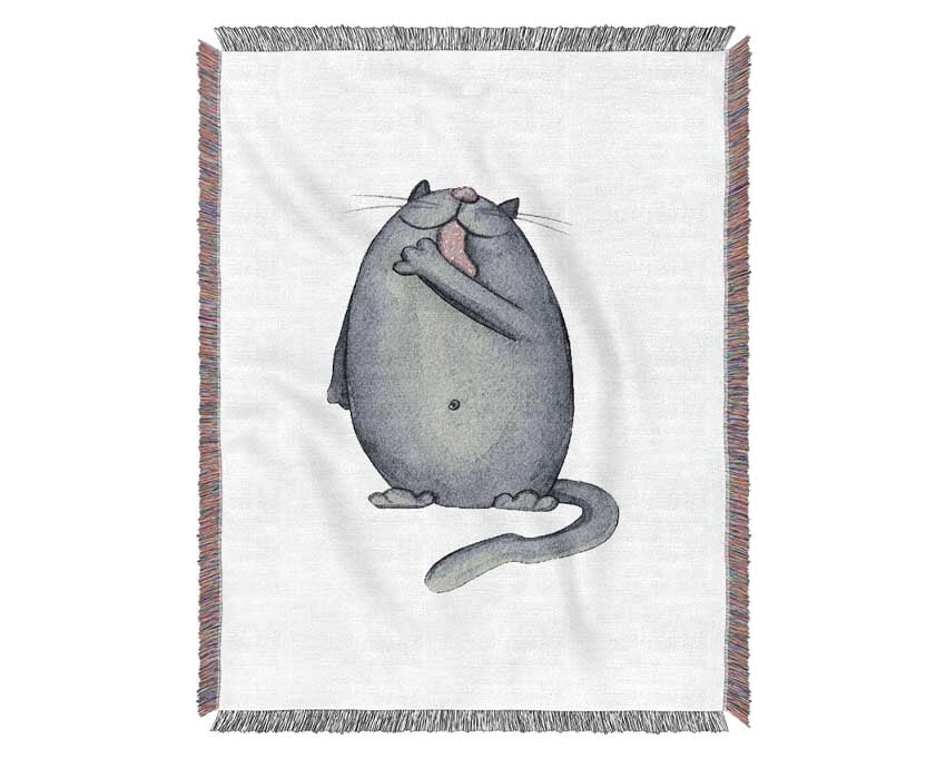 Happy Cat Woven Blanket