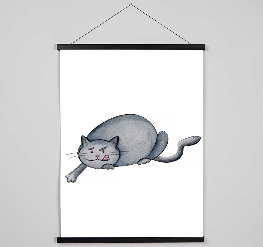 Hungry Cat Hanging Poster - Wallart-Direct UK