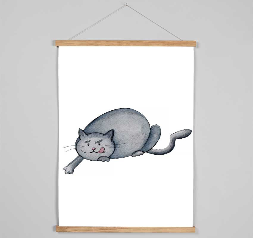 Hungry Cat Hanging Poster - Wallart-Direct UK