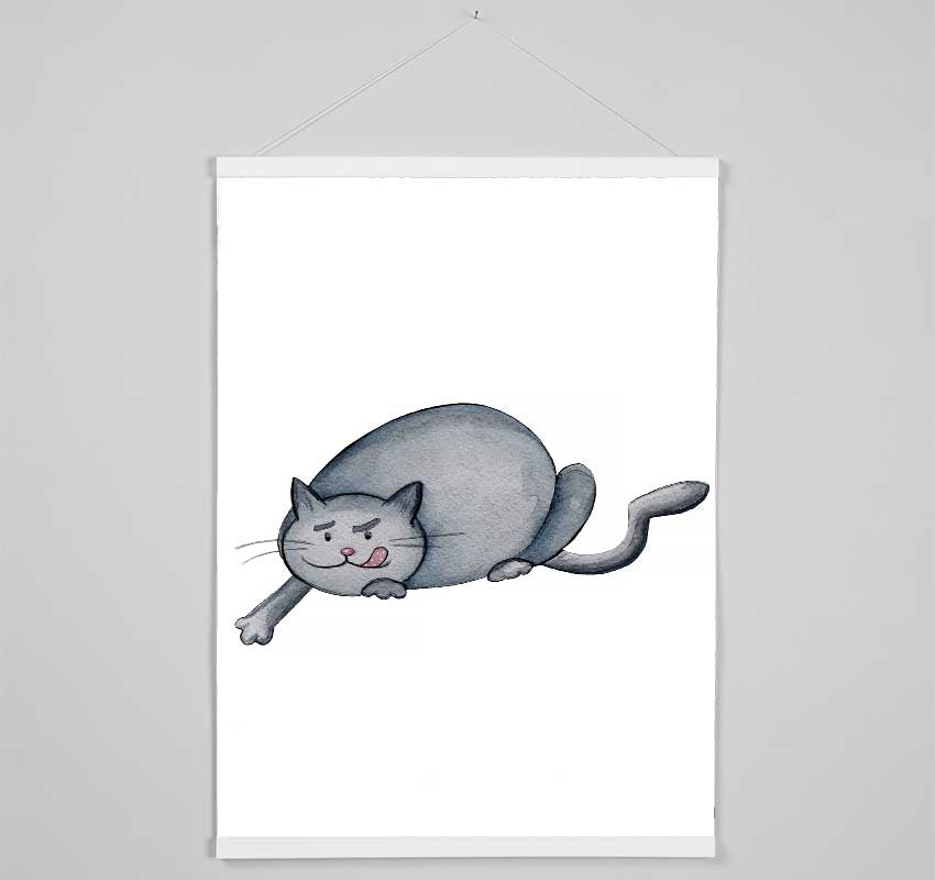 Hungry Cat Hanging Poster - Wallart-Direct UK