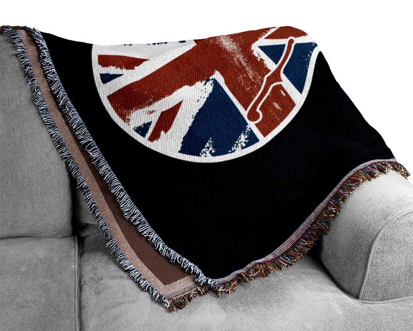 Guitar British Flag Woven Blanket