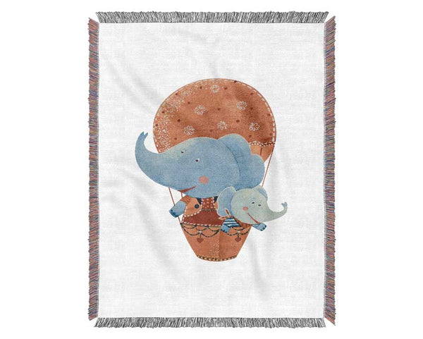 Elephant Balloon Ride Woven Blanket