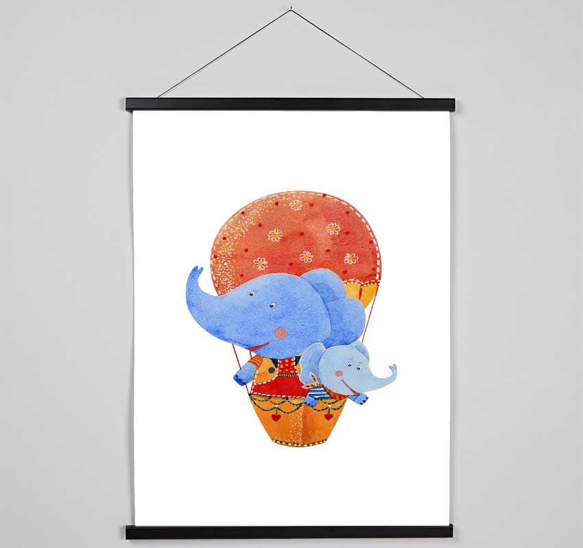 Elephant Balloon Ride Hanging Poster - Wallart-Direct UK