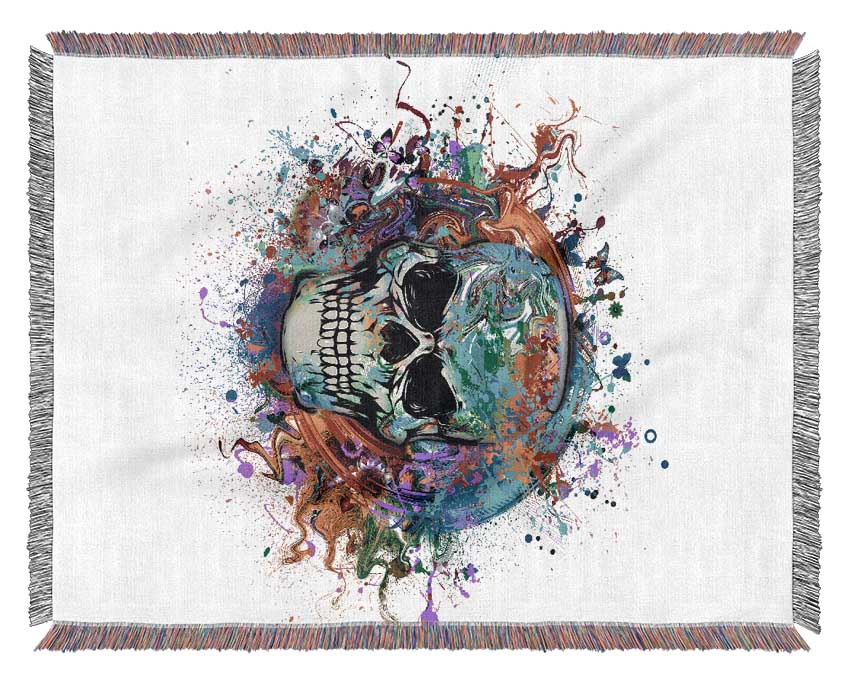 Skull Splash Woven Blanket