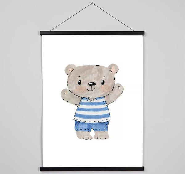 Teady Bear In His Pyjamas Hanging Poster - Wallart-Direct UK