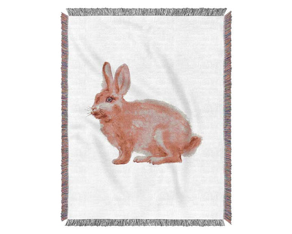 Pink Rabbit Love Woven Blanket