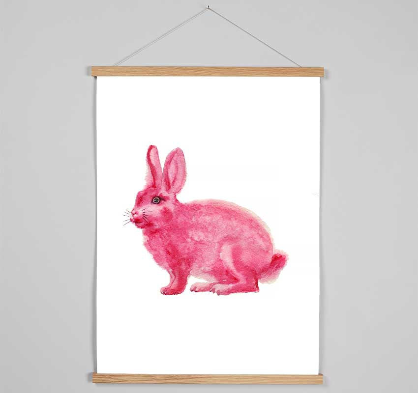 Pink Rabbit Love Hanging Poster - Wallart-Direct UK