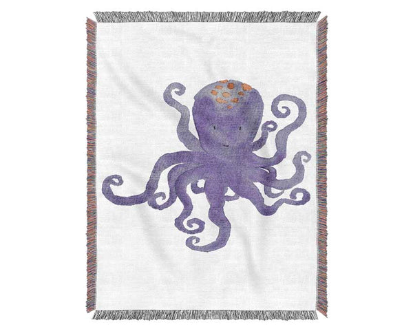 Purple Octopus Woven Blanket