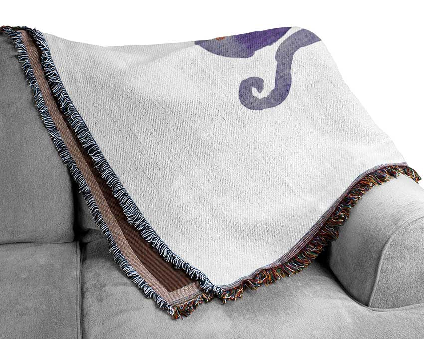 Purple Octopus Woven Blanket