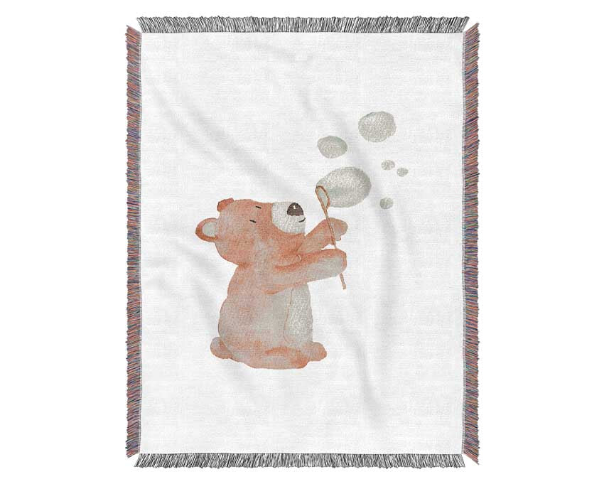 Bear Bubble Love Woven Blanket