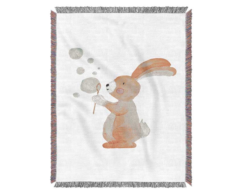 Bunny Bubble Love Woven Blanket