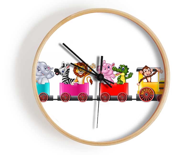 Jungle Friends Train Clock - Wallart-Direct UK